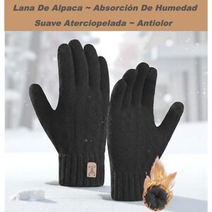 Guantes Negro De Alpaca‎ Para Hombre Compatibles Con Pantallas Táctiles XL